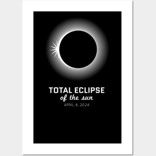 Total Eclipse of the Sun 2024, Halftone (dark backgrounds) Posters and Art